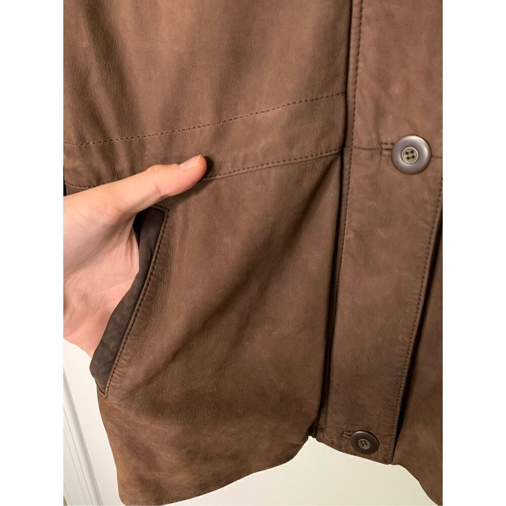 L.L. Bean 100% genuine leather suede jacket brown women's size 4 Petite - Picture 7 of 7